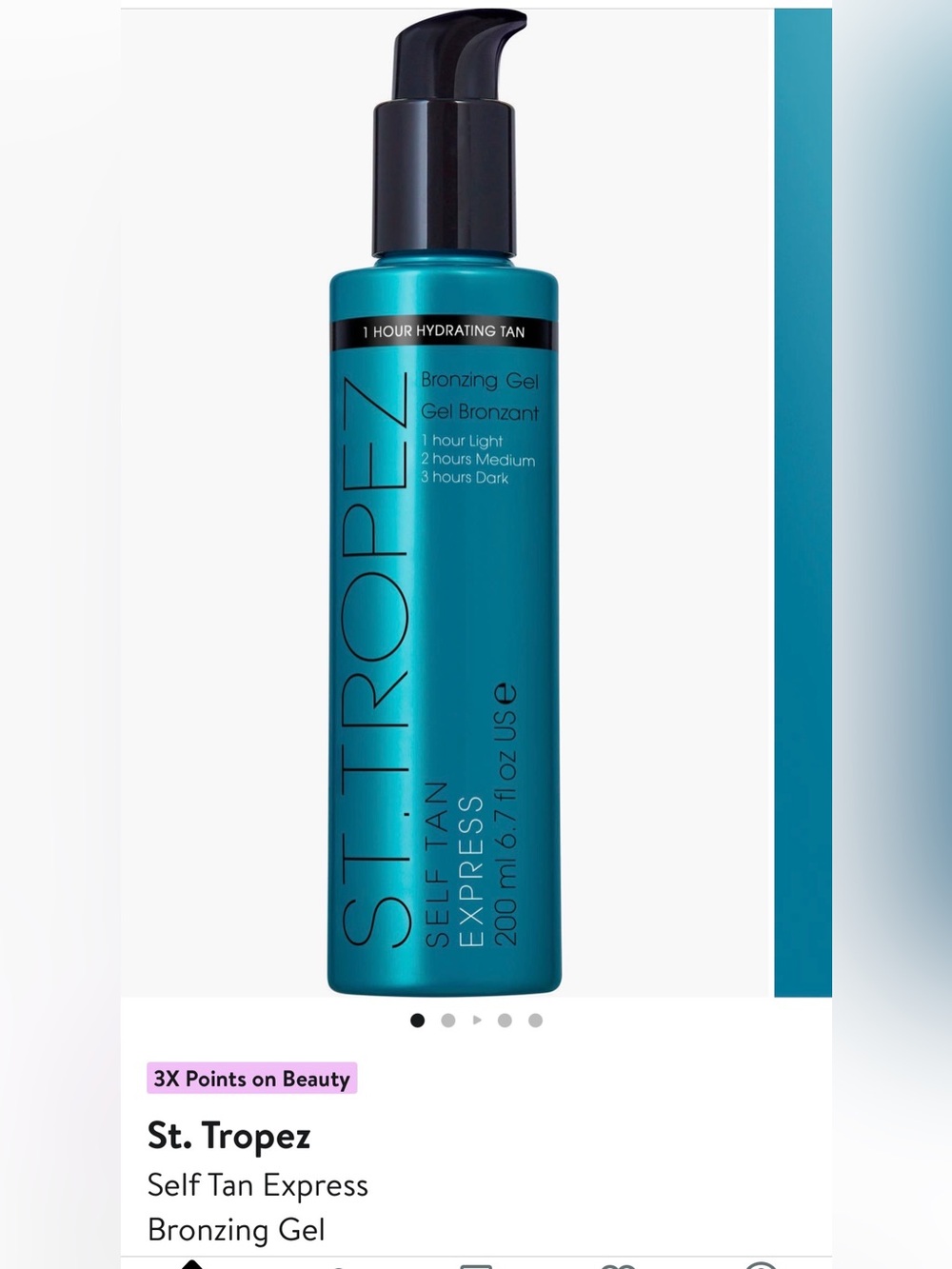 St. Tropez Self Tan Express Bronzing Gel - Teal Bottle